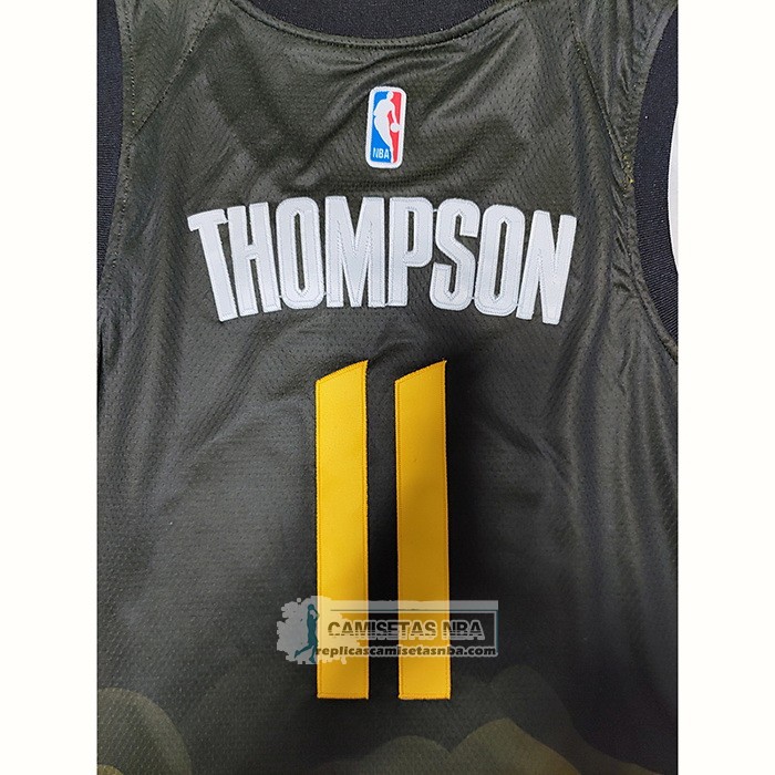 Camiseta Golden State Warriors Klay Thompson NO 11 Ciudad 2022-23 Negro
